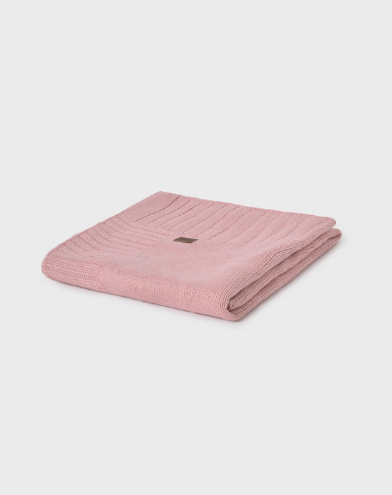 Mayoral baby girl heirloom knit blanket, orchid pink, front view