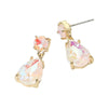 Princess Crystal Drop Earrings, Gold, 12Y-Adult, AB Clear