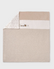 9958 Baby Boys Reversible Embroidered Blanket - Neutral Tan Milk Train