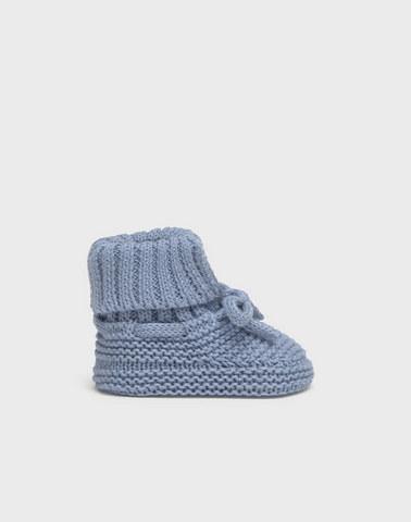 9970 Baby Boys Heirloom Knit First Booties, Cloud Blue
