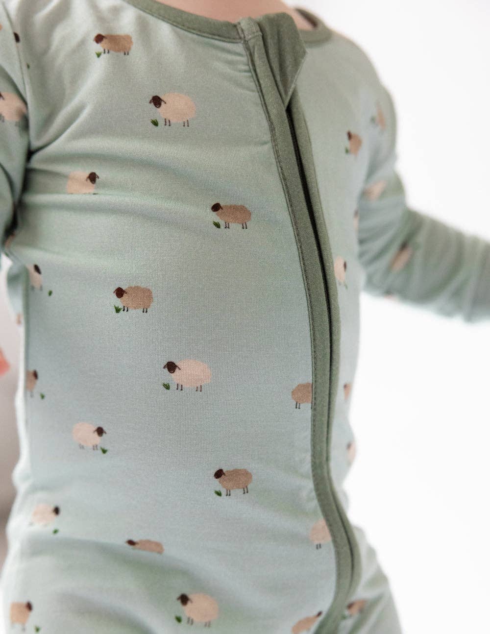 Elevated Bamboo L/S Convertible Onepiece - Sage Green Lamb