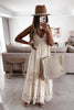Women's Crochet and Lace Detail Tassel Tie Maxi Dress - Natural Shell