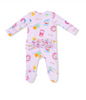 Angel Dear Bamboo 2 Way Zippered RUFFLED Footie - Little Scientist Pink, beauty and brains, STEM Baby