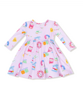Angel Dear Bamboo L/S Twirl Dress - Future Scientist Pink