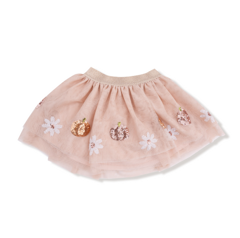 Angel Dear Sparkle Sequined Tulle Tutu Skirt - Pumpkins and Flowers
