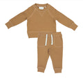 Angel Dear Organic Cotton L/S 2PC Raglan Sweatshirt & Jogger Set - Pale Gold