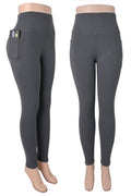 Athleisure Fleece Lined Leggings w/Phone Pocket - Grey