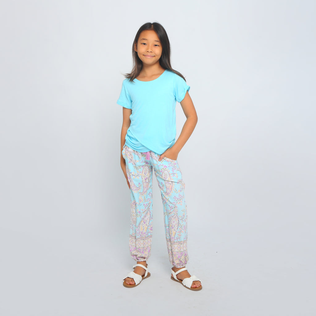 Joyous OM Pant, Paisley Lavender &amp; Blue