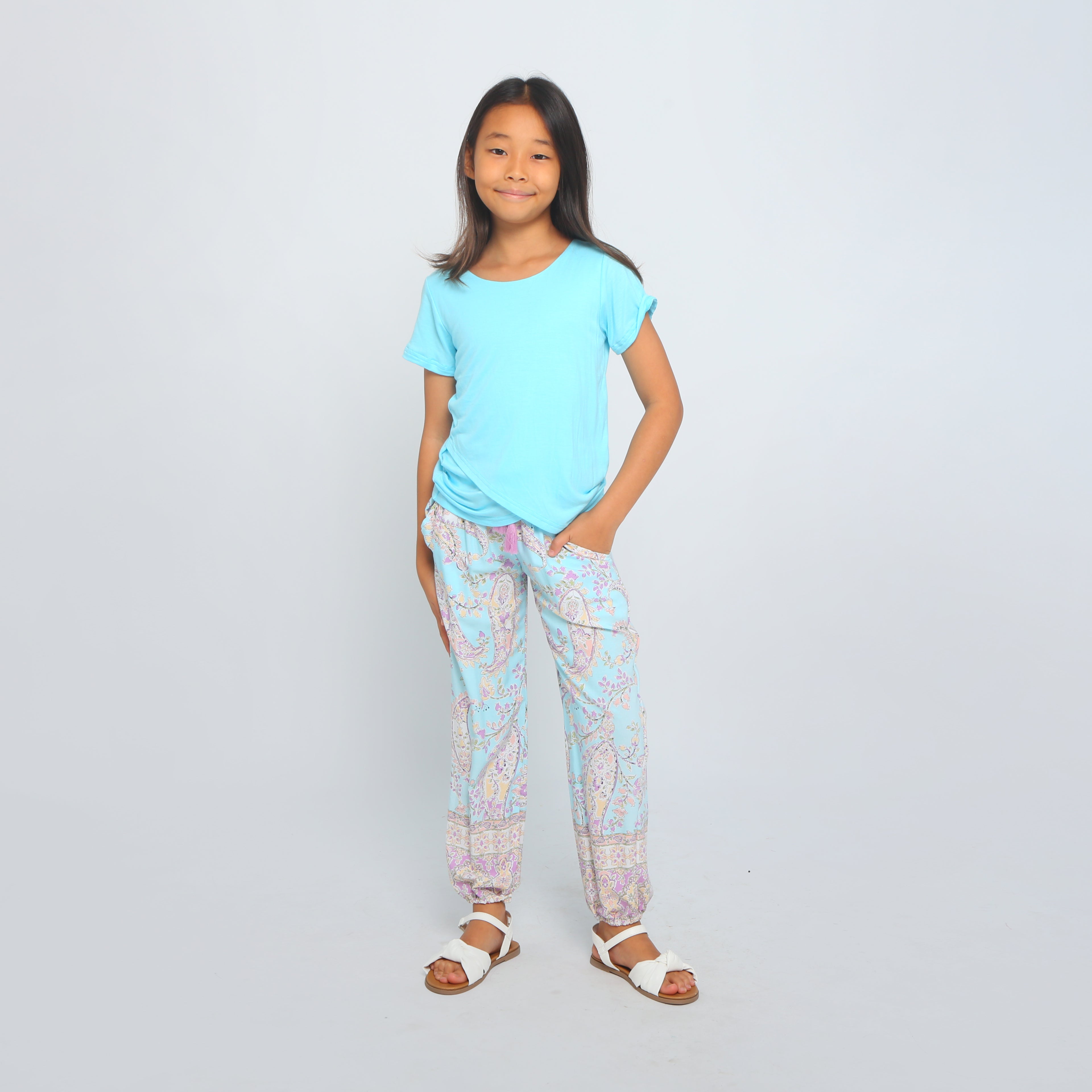 Joyous OM Pant, Paisley Lavender &amp; Blue