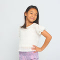 Joyous Cotton Muslin Puff S/S Como Top - White