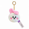 BT21 Rainbow Plush Faux Fur ~3" Backpack Bag Clip Charm, Baby Cooky Bunny