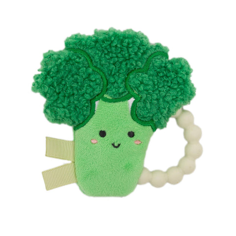 Baby and Toddler Teething Toy, Crinkle and Silicone Ring Broccoli