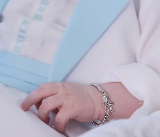 Christening Baptism Sterling Silver Cross Bracelet - Boys