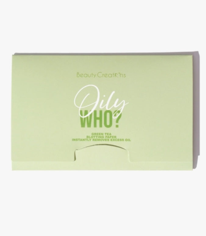 Beauty Creations Oily Who - Oil Blotting Paper, Green Tea