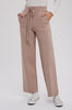 Womens/Junior Knitted Front Seam Sweater Knit Pants - Latte