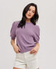Women's/Junior Puff Sleeve Knit Mockneck Pullover Sweater - Lavender