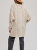 Women's/Junior Cable Knit Relaxed Dropped Shoulder Cardigan Sweater - Natural