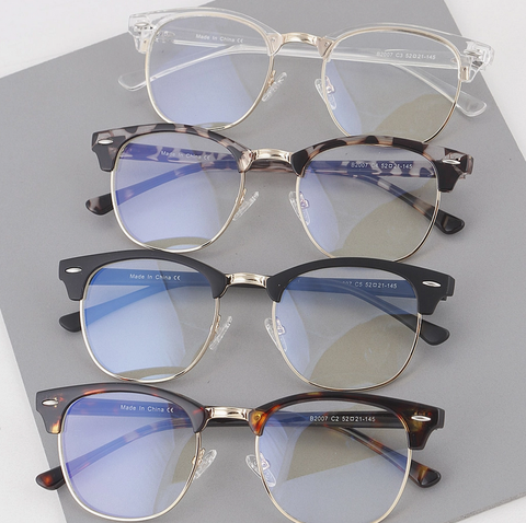 Blue Light Blocker Glasses, Non-Prescription, ADULT/JUNIOR, Half Frame (CLICK FOR COLOR OPTIONS)