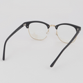 Non-prescription blue light blocking glasses with half frames, classic black frame
