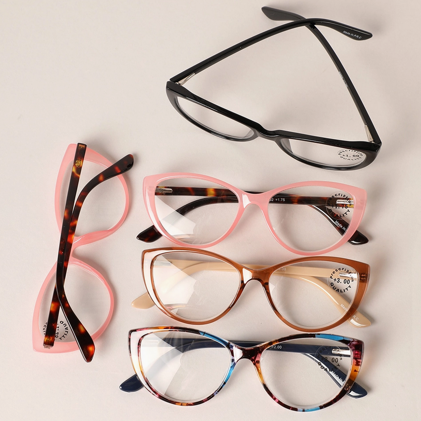 Blue Light Blocker READING GLASSES, ADULT, Cat Eye (CLICK FOR COLOR/POWER OPTIONS)