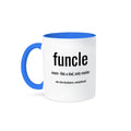 Ceramic Humor Mugs - 15 oz Two-Tone Blue/White Mug, Funcle, Like a Dad, Only Cooler Humor Mugs