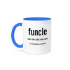Ceramic Humor Mugs - 15 oz Two-Tone Blue/White Mug, Funcle, Like a Dad, Only Cooler Humor Mugs
