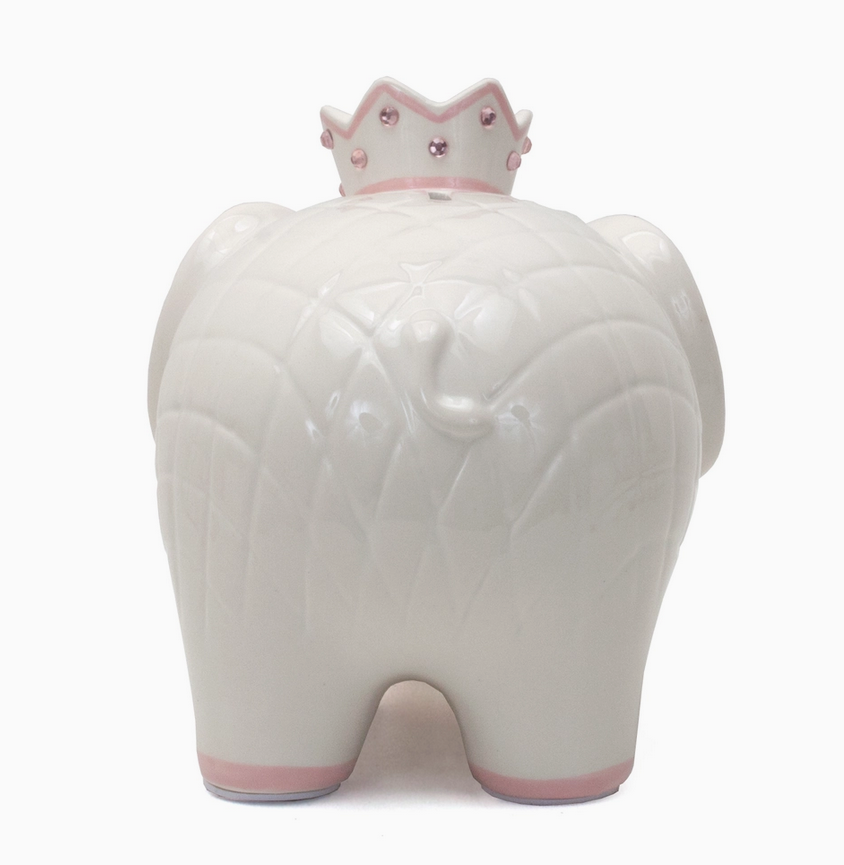 Handpainted Ceramic Money Bank - Coco Elephant Pink