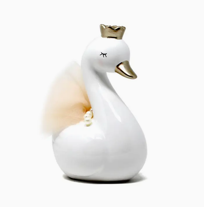 Hand-painted Ceramic Money Bank - Hana the Swan
