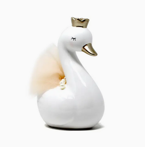 Hand-painted Ceramic Money Bank - Hana the Swan