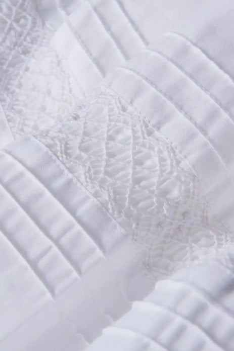 Heirloom Christening Gown, UNISEX, Hand Smocked, White w/Bonnet & Bloomer