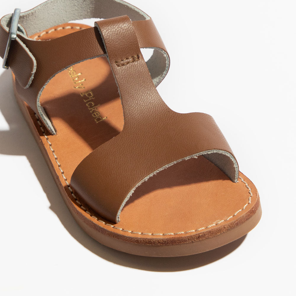 Freshly Picked, Genuine Leather Sandals, Unisex, Malibu II, Cognac Brown