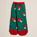 Cozy Fuzzy Holiday Socks - Forest Fungi Mushroom