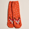 Cozy Fuzzy Holiday Socks - Pumpkin Deer