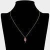 Crystal Pave Stone Pickleball Pendant Necklace: Gold and Fuchsia Mannequin-15ed-41aa-85c3-8fcfe56963c9