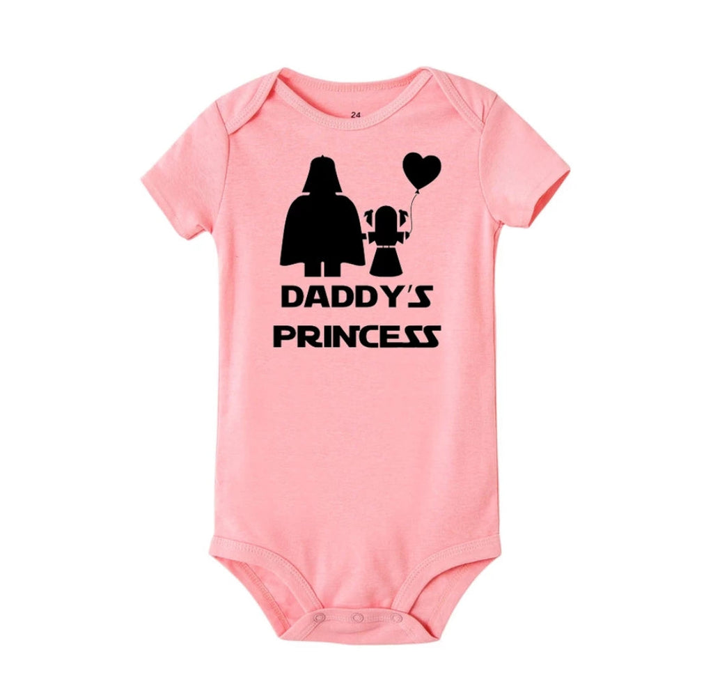 daddys little Princess Darth vader star wars baby onesie bodysuit in pink