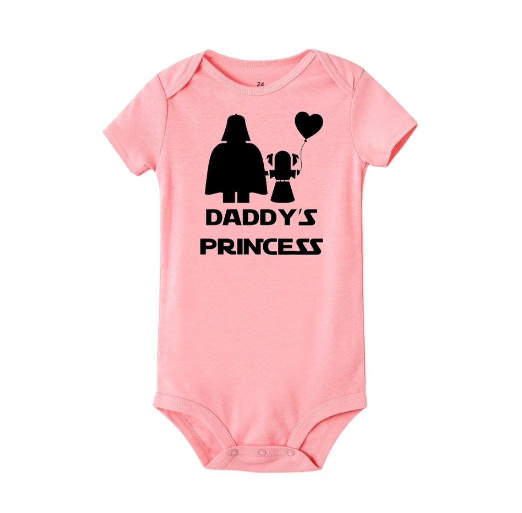 daddys little Princess Darth vader star wars baby onesie bodysuit in pink