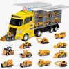 Die Cast Vehicles & Carrier Toy Set, 13 PC, Engineering Construction
