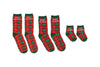 Family Christmas Holiday 3 Pr Sock Set, Daddy, Mommy, and Baby Red Green Plaid