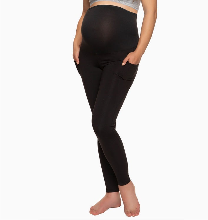 Maternity Sueded Side Pocket Active Athleisure Leggings, Classic