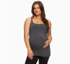 Maternity/Nursing Clip Cami Tank Top, Eco Modal - Heather Charcoal Grey