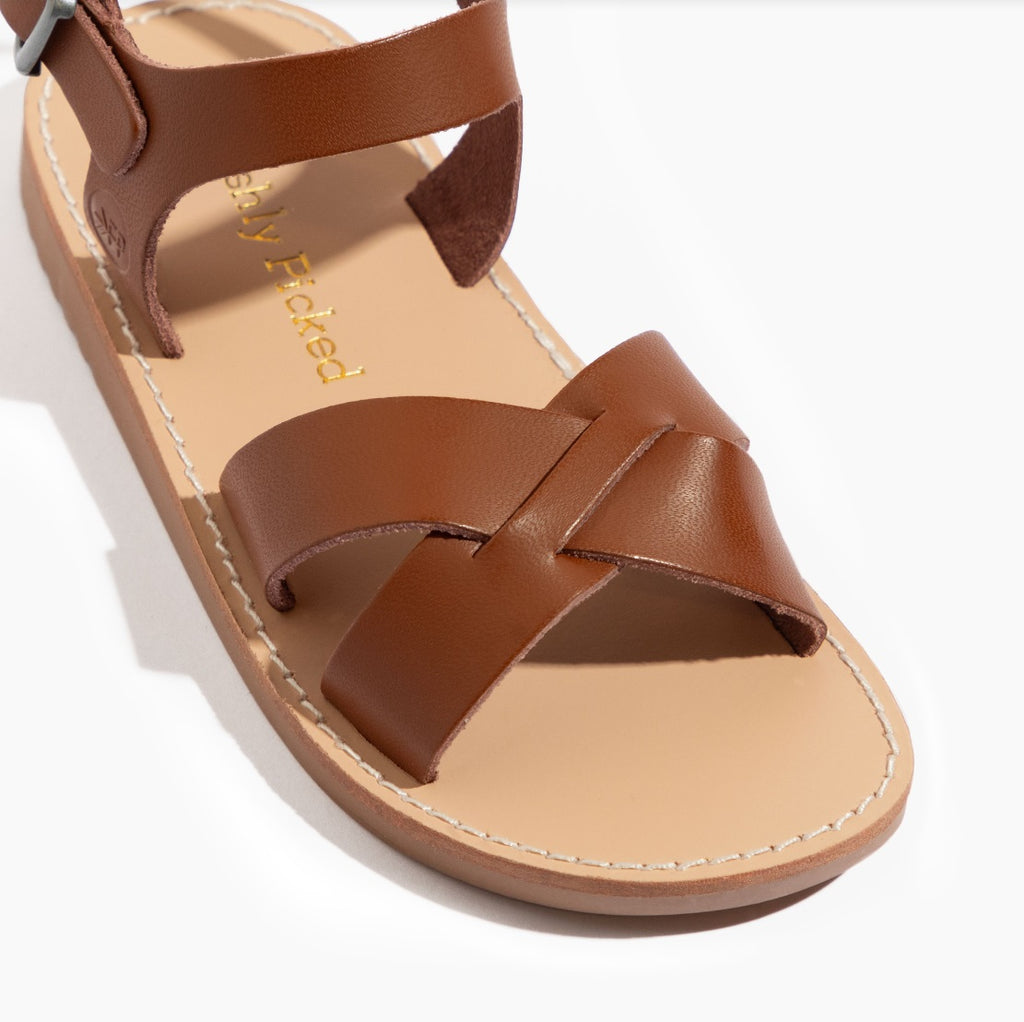Freshly Picked, Genuine Leather Sandals, Saybrook II, Cognac Brown