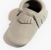Freshly Picked First Pair Moccasins, Soft Soled Leather Bottom Salt Flats Grey
