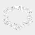 Galloping Horse Cut Out Horse Link Magnetic Bracelet - Silver