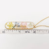 Genuine Pressed Flowers Long Ellipse Charm Necklace, Lobelia and Queen Anne's Lace Unique gift for moms and teens