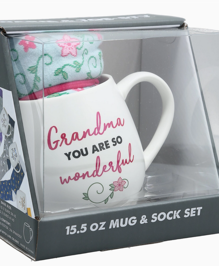 Grandma You are So Wonderful Mug & Sock Set, 15.5oz