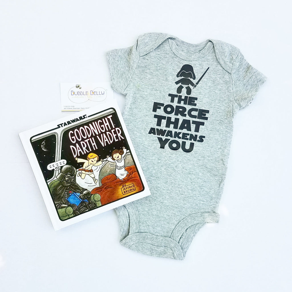 star wars baby onesie bodysuit snapsuit, summer short sleeve, force that awakens you baby shower gift