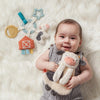 Itzy Ritzy Bitzy Fabric Sensory Multi Texture Plush & Teether Lovey & Busy Activity Ring - Cow