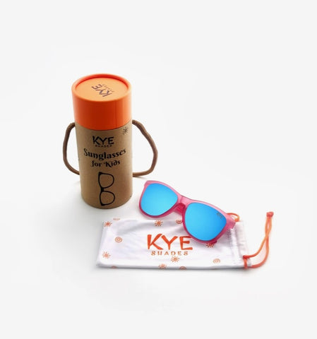 Kye Kids 2-7 Yrs Sunglasses, Flexible Frames, Classic Wayfarer, Pink Flamingo