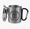 Mad Man Mad Skills Explorer's Stainless Carabiner Mug & Multi-Tool Gift Set