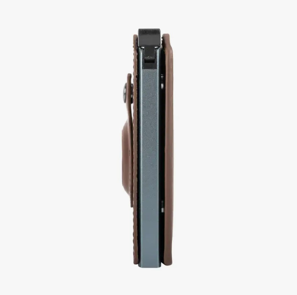 Mad Man Air Track Air Tag Wallet, Brown Vegan Leather